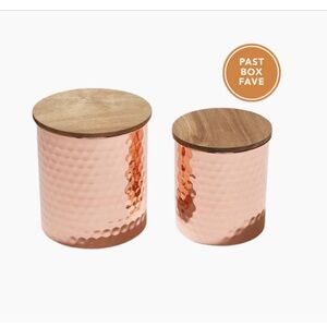 ✨ Uncommon James Set of 2 Hammered Copper Canisters ✨